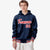 Custom Navy Red-White Varsity Full-Snap Letterman Classic Hoodie Jacket