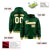 Custom Green White-Gold Varsity Full-Snap Letterman Classic Hoodie Jacket