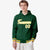 Custom Green White-Gold Varsity Full-Snap Letterman Classic Hoodie Jacket