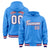 Custom Powder Blue White-Red Varsity Full-Snap Letterman Classic Hoodie Jacket