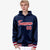 Custom Navy Red-White Varsity Full-Snap Letterman Classic Hoodie Jacket