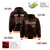 Custom Brown Orange-White Varsity Full-Snap Letterman Classic Hoodie Jacket