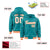 Custom Aqua White-Orange Varsity Full-Snap Letterman Classic Hoodie Jacket