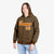 Custom Brown Orange-White Varsity Full-Snap Letterman Classic Hoodie Jacket