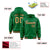 Custom Kelly Green Old Gold-Black Varsity Full-Snap Letterman Classic Hoodie Jacket