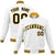 Custom White Black Gold Bomber Full-Snap Varsity Letterman Jacket