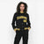 Custom Black Yellow White Bomber Full-Snap Varsity Letterman Jacket