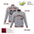 Custom Gray Navy Orange Bomber Full-Snap Varsity Letterman Jacket