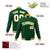 Custom Kelly-Green White-Gold Bomber Full-Snap Varsity Letterman Jacket