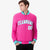 Custom Pink White Aqua Bomber Full-Snap Varsity Letterman Jacket