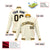 Custom Cream Navy Gold Bomber Full-Snap Varsity Letterman Jacket