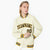 Custom Cream Navy Gold Bomber Full-Snap Varsity Letterman Jacket