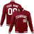 Custom Burgundy White Bomber Full-Snap Varsity Letterman Jacket