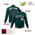 Custom Midnight-Green Black-White Bomber Full-Snap Varsity Letterman Jacket