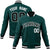 Custom Midnight-Green Black-White Bomber Full-Snap Varsity Letterman Jacket