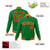 Custom Neon-Green Red-Gold Bomber Full-Snap Varsity Letterman Jacket