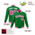 Custom Neon-Green Pink-White Bomber Full-Snap Varsity Letterman Jacket