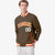 Custom Brown Orange White Bomber Full-Snap Varsity Letterman Jacket