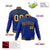 Custom Purple Black-Gold Bomber Full-Snap Varsity Letterman Jacket