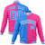 Custom Light-Blue Pink Bomber Full-Snap Varsity Letterman Split Fashion Jacket