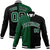 Custom Kelly-Green Black-White Bomber Full-Snap Varsity Letterman Split Fashion Jacket