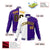 Custom White Yellow Purple Bomber Full-Snap Varsity Letterman Split Fashion Jacket