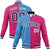 Custom Light-Blue Pink Navy Bomber Full-Snap Varsity Letterman Split Fashion Jacket