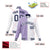 Custom Light-Purple White Bomber Full-Snap Varsity Letterman Split Fashion Jacket