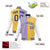 Custom Light-Purple Yellow-Purple Bomber Full-Snap Varsity Letterman Split Fashion Jacket