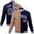 Custom Brown Navy Bomber Full-Snap Varsity Letterman Split Fashion Jacket