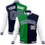 Custom Kelly Green Navy-White Bomber Full-Snap Varsity Letterman Split Fashion Jacket