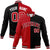 Custom Royal-Red White Black Bomber Full-Snap Varsity Letterman Split Fashion Jacket