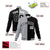 Custom Gray White Black Bomber Full-Snap Varsity Letterman Split Fashion Jacket