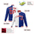 Custom White Thunder-Blue Red Bomber Full-Snap Varsity Letterman Split Fashion Jacket