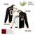 Custom White Black Old-Gold Bomber Full-Snap Varsity Letterman Split Fashion Jacket