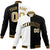 Custom White Black Old-Gold Bomber Full-Snap Varsity Letterman Split Fashion Jacket