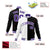 Custom White Black Purple Bomber Full-Snap Varsity Letterman Split Fashion Jacket