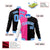 Custom Pink Black Light-Blue Bomber Full-Snap Varsity Letterman Split Fashion Jacket