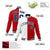 Custom White Red Purple Bomber Full-Snap Varsity Letterman Split Fashion Jacket