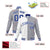 Custom White Gray Blue Bomber Full-Snap Varsity Letterman Split Fashion Jacket