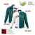 Custom White Aqua Black Bomber Full-Snap Varsity Letterman Split Fashion Jacket