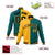 Custom Yellow Aqua Black Bomber Full-Snap Varsity Letterman Split Fashion Jacket