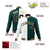 Custom White Midnight-Green Black Bomber Full-Snap Varsity Letterman Split Fashion Jacket