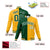 Custom Kelly Green Gold-White Bomber Full-Snap Varsity Letterman Split Fashion Jacket