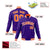 Custom Purple- Orange-White Bomber Full-Snap Varsity Letterman Jacket