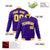 Custom Purple- Yellow-White Bomber Full-Snap Varsity Letterman Jacket