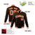 Custom Brown- Orange-White Bomber Full-Snap Varsity Letterman Jacket