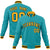 Custom Aqua- Yellow-Black Bomber Full-Snap Varsity Letterman Jacket