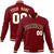 Custom Crimson-Khaki-White Bomber Full-Snap Varsity Letterman Jacket