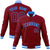 Custom Crimson-Powder Blue -White Bomber Full-Snap Varsity Letterman Jacket